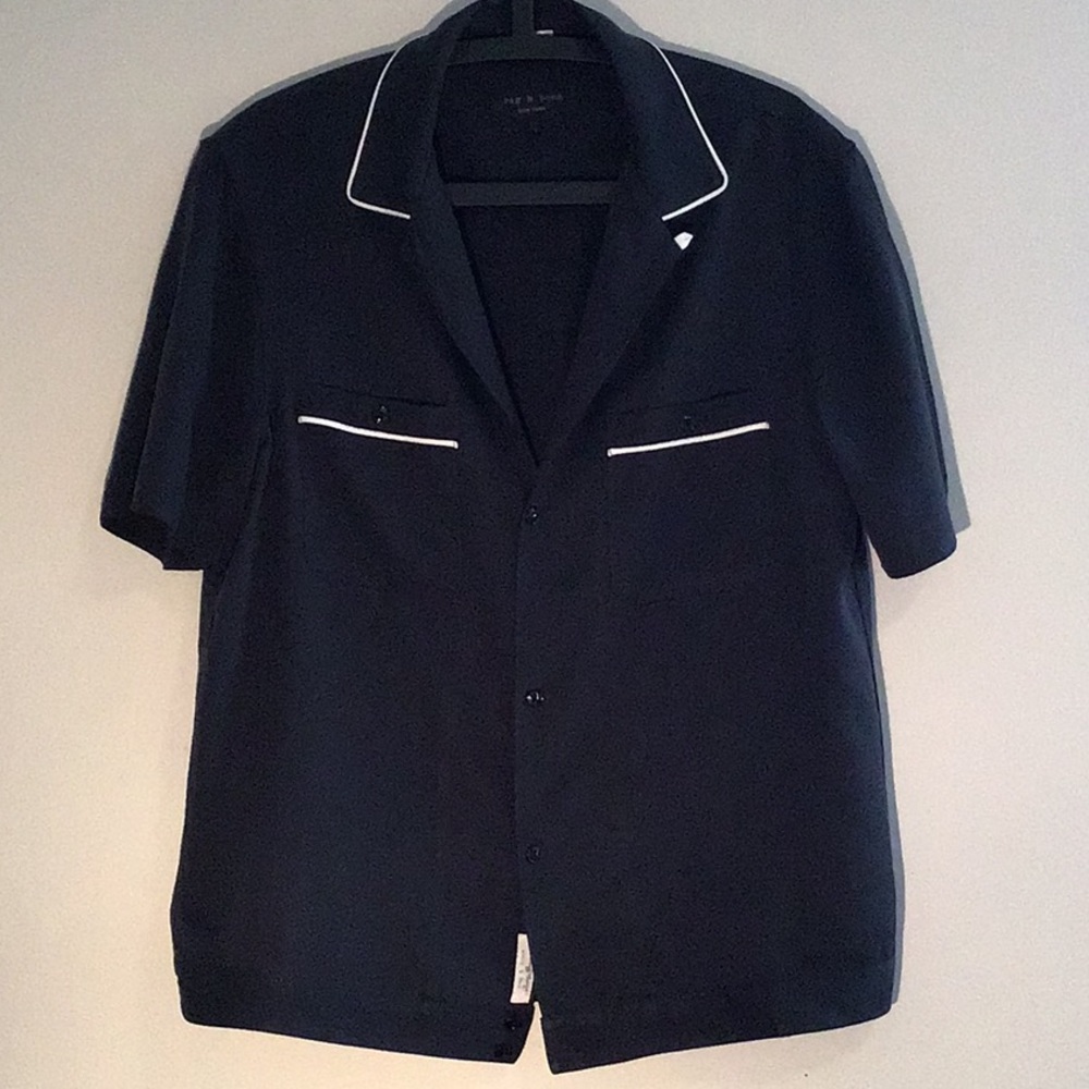 Rag & Bone Navy/Black Shirt, size 17 (Medium)
